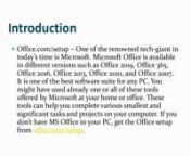 Office.com/setup – One of the renowned tech-giant in today’s time is Microsoft. Microsoft Office is available in different versions such as Office 2019, Office 365, Office 2016, Office 2013, Office 2010, and Office 2007. It is one of the best software suite for any PC.nSource : https://office-product-key.com/