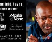 Join us for a discussion with sound designer Glenfield Payne to discuss his work and approach to work. Glenfield Payne is a master sound designer having worked on some of the top films and television shows of the last thirty years!nnnHis work includes