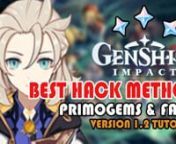 Genshin Impact is one of my favorite Gacha game of all time! So if you don&#39;t have enough money to spend on this game, but want to play it having all the characters and weapons in it, then this sir is the right video for you. I am about to show you the best hack method for Genshin Impact which works with the latest version 1.2 of the game. All you need is a mobile device and an internet connection in order for this to work properly. Just watch the video and completely follow all the steps shown i