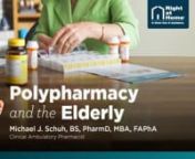 What is polypharmacy? There are many definitions of polypharmacy. One all-encompassing definition for our purposes would be, the simultaneous use in one patient using multiple medications and/or supplements to treat one or more medical conditions. Polypharmacy medication related problems (MRPs) significantly increase the risk of poor medical outcomes and the cost of health care. nnPolypharmacy is a common medication management challenge in the elderly population. The elderly, or geriatric popula