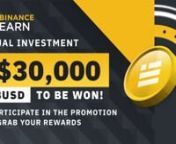 For a limited time, users who participate in the Dual Investment Giveaway are eligible to share a prize pool of &#36;30,000.nnPromotion period: 2022-01-18 10:00 (UTC) - 2022-01-27 10:00 (UTC)nnLink to my previous video on Dual Investmentnhttps://www.youtube.com/watch?v=CD_vhbN_fss&amp;t=5snnLink to explore the dual investment product nhttps://www.binance.com/en/dualnnLink to Binance Auto Investnhttps://www.youtube.com/watch?v=sMPrmQMqIiQ&amp;t=33snnMy referral link to sign upnhttps://accounts.binanc