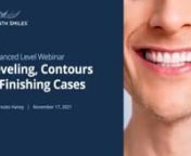 In this 90-minute webinar, Dr. Brooks Haney will share with you how to level and align gingival margins and incisal edges, contour teeth, and address length discrepancies.You will learn how to use intrusional and extrusional movements as well as how to address those stubborn rotations to finish treatment.Dr. Haney will discuss the importance of bracket positioning and wire engagement and will provide you with some helpful tips to monitor this.nnLearning Objectives:nn* Recognize how to treatm