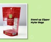 Stand up zipper mylar bags clean and safe for all food. These bags can be sealed with zipper to prolong the shelf-life of your product. nnEmail: shelly01@jtdplasticpackaging.com, arthur@jtdplasticpackaging.comnn#standupbag#foodbag#mylarbag#packagingbag