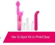 https://www.pinkcherry.com/products/her-g-spot-kit-in-pink-clear (PinkCherry US)nhttps://www.pinkcherry.ca/products/her-g-spot-kit-in-pink-clear (PinkCherry Canada)nn–nnFeaturing two blissfully complementary g-seeking vibes and a handful of orgasmic tickler sleeves created to enhance internal finger play, CalExotics Her G-Spot Kit presents a hugely versatile range of solo or shared pleasure possibilities.nnThe star of the Kit comes in a much-loved, tried and true shape practically guaranteeing