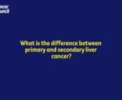 Liver Specialist Dr Jacob George explains the difference between primary and secondary liver cancer.
