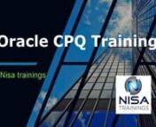 Oracle CPQ Online TrainingnnOracle CPQ corporate course is a training program that offers you in-depth knowledge about oracle CPQ architecture and administration. Oracle CPQ entire online course also teaches about CPQ modules which help the trainee to understand the CPQ configuration.nnOracle CPQ beginner tutorial helps the trainees to understand the step by step process to achieve detailed purchase orders. Benefits of oracle CPQ are: Sell faster, Reduce time, Better looking quotes and proposals