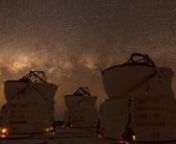 Featured on National Geographic: https://blog.nationalgeographic.org/2012/02/21/new-time-lapse-gives-rare-glimpse-at-atacamas-starry-nights/nAstronomer&#39;s Paradise is the first episode of Atacama Starry Nights timelapse movie series. Cerro Paranal is truly an astronomers paradise with its stunningly dark, steady and transparent sky. Located in the barren Atacama Desert of Chile it is home to some of the world&#39;s leading telescopes. Operated by the European Southern Observatory (www.eso.org) the Ve