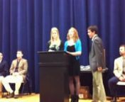 The Hyde Bath Varsity girls captains speech for sports awards from Thursday, March 1st -- Carolyn Moore and Kara Fischer with Jon Lee as the beep box background