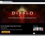 Today With This video tutorial going to Show you how to Get Diablo 3 Guest Pass for free on Your PC!. If you need to Get Diablo 3 Guest Pass Code For Free visit following web site and download it for free!nnhttp://www.diablo3guestpassfree.blogspot.com/nnOnce you download your tool, just follow the video tutorial, After following correct steps you will able to Access to Diablo 3 Guest Pass for free. Any questions send me a pm or comment on web site. Enjoy guys!nnGame Info - Diablo III picks up th