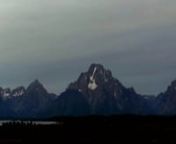 A time lapse video shot over four hours on the morning of Tuesday, August 18th, 2009 outside of Jackson Lake Lodge, Wyoming, facing the Grand Tetons range (specifically, Mount Moran).