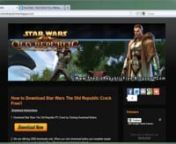 Are you looking for download Star Wars The Old Republic PC crack for free? Yeh, follow the web site and get your Star Wars The Old Republic PC Crack for free.nnhttp://www.theoldrepublicfree.blogspot.com/nnJust Follow the web site Instructions to learn how to use this tool, After doing the correct step, you will have completed the process. If you have any problems, feel free to reply that you think didn&#39;t work.nnGameInfonStar Wars: The Old Republic, abbreviated as SWTOR or TOR, is an upcoming mas