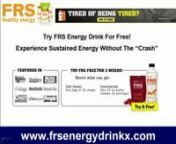 http://www.frsenergydrinkx.com &#124; FRS Energy Drink gives you a sustained boost of energy without the
