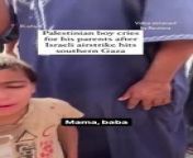 yt1s.com - Palestinian boy cries for parents after Israeli airstrike in Gaza shorts from ami boy korbo na