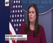 The White House says President Donald Trump is pledging &#36;1 million in personal funds to Harvey storm relief efforts. White House Press Secretary Sarah Huckabee Sanders made the announcement at a briefing Thursday.