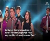 Broadway stars wept as members of the drama department at Marjory Stoneman Douglas High School sang a hit from the musical &#92;
