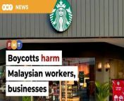 They warn of a domino effect of job losses along the supply chain.&#60;br/&#62;&#60;br/&#62;Read More: &#60;br/&#62;https://www.freemalaysiatoday.com/category/nation/2024/03/14/boycotts-will-hurt-malaysian-workers-businesses-say-experts/&#60;br/&#62;&#60;br/&#62;Laporan Lanjut: &#60;br/&#62;https://www.freemalaysiatoday.com/category/bahasa/tempatan/2024/03/14/boikot-akan-jejas-pekerja-perniagaan-malaysia-kata-pakar/&#60;br/&#62;&#60;br/&#62;Free Malaysia Today is an independent, bi-lingual news portal with a focus on Malaysian current affairs.&#60;br/&#62;&#60;br/&#62;Subscribe to our channel - http://bit.ly/2Qo08ry&#60;br/&#62;------------------------------------------------------------------------------------------------------------------------------------------------------&#60;br/&#62;Check us out at https://www.freemalaysiatoday.com&#60;br/&#62;Follow FMT on Facebook: https://bit.ly/49JJoo5&#60;br/&#62;Follow FMT on Dailymotion: https://bit.ly/2WGITHM&#60;br/&#62;Follow FMT on X: https://bit.ly/48zARSW &#60;br/&#62;Follow FMT on Instagram: https://bit.ly/48Cq76h&#60;br/&#62;Follow FMT on TikTok : https://bit.ly/3uKuQFp&#60;br/&#62;Follow FMT Berita on TikTok: https://bit.ly/48vpnQG &#60;br/&#62;Follow FMT Telegram - https://bit.ly/42VyzMX&#60;br/&#62;Follow FMT LinkedIn - https://bit.ly/42YytEb&#60;br/&#62;Follow FMT Lifestyle on Instagram: https://bit.ly/42WrsUj&#60;br/&#62;Follow FMT on WhatsApp: https://bit.ly/49GMbxW &#60;br/&#62;------------------------------------------------------------------------------------------------------------------------------------------------------&#60;br/&#62;Download FMT News App:&#60;br/&#62;Google Play – http://bit.ly/2YSuV46&#60;br/&#62;App Store – https://apple.co/2HNH7gZ&#60;br/&#62;Huawei AppGallery - https://bit.ly/2D2OpNP&#60;br/&#62;&#60;br/&#62;#FMTNews #Boycotts #JobLosses #SArulkumar
