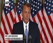 House Speaker John Boehner says the GOP won&#39;t surrender unconditionally on the budget and debt ceiling, as he says Obama demanded earlier today.