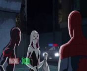 In Part Four of “Return to the Spider-Verse,” we have the animated debut of Spider-Gwen (voiced by Disney Channel’s Dove Cameron)!