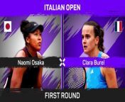 Naomi Osaka began her first Italian Open campaign in three years with a straight-sets win over Clara Burel