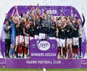Falkirk FC League One Trophy Day&#60;br/&#62;&#60;br/&#62;Falkirk FC lift the League One title and become invincibles. The day started with the Ultras 1876 making their way from the Steeple to Falkirk Stadium.