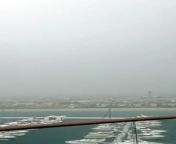 Heavy rain in Palm Jumeirah from sky rain