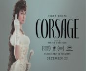Corsage is a 2022 historical drama film written and directed by Marie Kreutzer. It stars Vicky Krieps, Florian Teichtmeister, Katharina Lorenz, Jeanne Werner, Alma Hasun, Manuel Rubey, Finnegan Oldfield, Aaron Friesz, Rosa Hajjaj, Lilly Marie Tschörtner, and Colin Morgan.[6] The film is an international co-production between Austria, Germany, Luxembourg, and France.