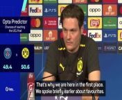 Borussia Dortmund boss Edin Terzic feels the underdog tag has helped them in the Champions League