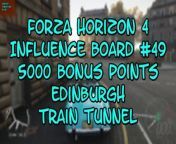 This video from FORZA HORIZON 4 and is for those of us that like to find and collect things. In this video, we will find my 49th INFLUENCE BOARD to destroy and this one was good for 5000 BONUS POINTS and it was located in the city of EDINBURGHby the TRAIN TUNNEL. FYI, I am moving many of my videos from my YouTube channel to my Dailymotion channel, please check it out. Thanks and Happy Gaming.