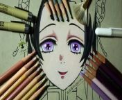 How easy to color eyes & face of Anime, Drawing manga with Prismacolor pencils [ from color orin