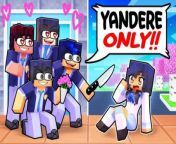 ONE GIRL in an ALL YANDERE Minecraft School! from minecraft hentai pack