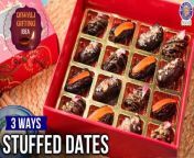 Stuffed Dates Recipe &#124; Diwali Special 3 Ways Stuffed Dates &#124; Diwali Recipes &#124; How to Make Stuffed Dates &#124; Dates &#124; Dates Recipe At Home &#124; Stuffed Recipes &#124; Sweet Recipe Stuffed Dates In 3 Ways &#124; Diwali2023 Sweet Recipe 3 Way Stuffed Dates &#124;Three Types Of Stuffed Dates Recipe &#124; Snacks Recipe &#124; Quick &amp; Easy &#124; Rajshri Food&#60;br/&#62;&#60;br/&#62;Learn how to make at home with our Chef Bhumika&#60;br/&#62;&#60;br/&#62;Ingredients:&#60;br/&#62;16 Kalmi Dates &#60;br/&#62; Salt &#60;br/&#62;¼ cup Cashew Nuts&#60;br/&#62;¼ cup Pistachios &#60;br/&#62;¼ cup Almonds &#60;br/&#62;2 tbsp Candied Orange (chopped) &#60;br/&#62;Candied Orange Peel &#60;br/&#62;¼ cup Dark Chocolate (melted) &#60;br/&#62; Roasted Almonds (chopped)&#60;br/&#62;¼ cup Milk Chocolate (melted)&#60;br/&#62; Dried Rose Petals (for garnish)&#60;br/&#62; Roasted Pistachios (chopped)