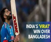 In the World Cup 2023, India vs. Bangladesh showcased Kohli&#39;s brilliance as he secured his 48th ton, leading India to a 7-wicket victory. Rohit&#39;s dynamic start and Kohli&#39;s aggressive play defined a thrilling match. Watch the highlights.&#60;br/&#62; &#60;br/&#62;#indiabeatbangladesh, #rohitsharma #viratkohli, #pune, #indiavsbangladesh, #worldcup2023, #worldcup2023live, #worldcup2023pointstable, #worldcup2023schedule, #indiavsbangladeshlive, #indiavsbangladeshlivematch, #crickethighlights, #cricketlive, #cricketnews, #livecricketmatchtoday, #livecricketmatch, #indvsban, #indvsbanlive, #indvsbancwc2023, #indvsbanworldcup2023, #indvsbanodilive&#60;br/&#62;~HT.99~