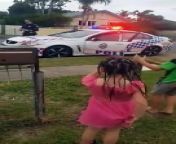 Shakyla had a 5th birthday and was unable to have a party so I spoke to someone and asked for some police officers to come out to visit her during the COVID-19 on *Saturday at home with her mum nan and siblings.