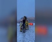 An American Airlinesplane skidded off an icy runway at New York’s Greater Rochester International Airport after landing.&#60;br/&#62;&#60;br/&#62;The Embraer E145, carrying 53 passengers, had just landed and was being taxied to the terminal on Thursday (18 January) when it slipped, FAA and American Airlines officials said.&#60;br/&#62;&#60;br/&#62;The incident was caused by “snowy airfield conditions” brought in by light snowstorms across the area, an American Airlines spokesperson said.&#60;br/&#62;&#60;br/&#62;Video shared on social media shows emergency service crews responding to the plane, with firefighters escorting passengers to safety.&#60;br/&#62;&#60;br/&#62;No injuries have been reported.