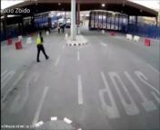 Man confronts police officers at Spain- Morocco border crossing before being knocked to ground and arrested