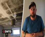 A disabled dad has shared his agony of living in a mouldy flat which has left him “struggling to breathe”.&#60;br/&#62;&#60;br/&#62;Chris Holland, 33, has been living in the ground floor property in Redditch, Worcs., for six months and says his health has rapidly deteriorated.&#60;br/&#62;&#60;br/&#62;Shocking pictures show the living room ceiling almost completely black with fungus while the walls and floors are peppered with ugly dark spots.&#60;br/&#62;&#60;br/&#62;The dad-of-one, who was forced to leave his warehouse job following a car crash, said: &#92;