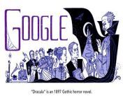 Amazing Doodle on the Google homepage - honors Bram Stoker the author of &#92;
