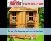 Franks Sheds will provide you a true customer service experience. A Family run business proudly serving the South Florida community since 2005. Our goal is to provide you with the best product at the best possible price. We only carry high quality, durable backyard portable buildings. As your family grows, every foot matters. Let us show you a low cost economic solution, to get more space out of your home.For more information please visit our site http://www.frankssheds.com&#60;br/&#62;&#60;br/&#62;Simply give us a call at (954) 584-2800 and we&#39;ll be happy to answer any questions you have about Outdoor Sheds Miami .&#60;br/&#62;&#60;br/&#62;Thank you for watching our video on Outdoor Sheds Miami , and we hope to hear from you soon.&#60;br/&#62;