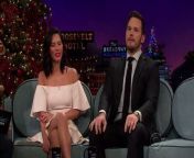 James asks Chris Pratt and Olivia Munn about hanging out together and Chris admits he stepped his game up knowing Green Bay Packers quarterback Aaron Rodgers was joining the group, but was derailed by a grease fire.