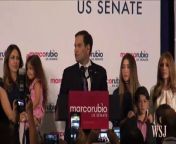 Republican Sen. Marco Rubio speaks to supporters after winning a second term in office in Florida. Rubio defeated U.S. Rep. Patrick Murphy, a two-term congressman.