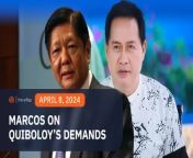 President Ferdinand Marcos Jr. takes a swipe at fugitive doomsday preacher Apollo Quiboloy for laying down conditions for his surrender.&#60;br/&#62;&#60;br/&#62;Full story: https://www.rappler.com/philippines/marcos-responds-quiboloy-making-demands-surrender/
