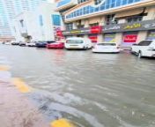 Inundated streets in Sharjah from videos in job