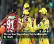 IPL Match Highlights Match 46 _ Chennai Super Kings Beat Sunrisers Hyderabad By 78 Runs from 78 unassisted doula