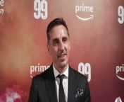 Gary Neville on Utd treble win, FA Cup Final and changes at the club&#60;br/&#62;&#60;br/&#62;Interview ahead of Premiere of Amazon&#39;s series 99 on Utd treble winners&#60;br/&#62;&#60;br/&#62;Printworks Cinema Complex, Manhcester, UK