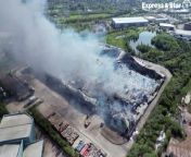 Updated aerial footage of the huge fire at Super Smart Service, Cannock