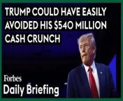 Donald Trump is facing a liquidity crisis. Over &#36;540 million in legal fines currently weigh on him, threatening to deplete his &#36;400 million estimated cash reserves and force him to sell or borrow against his real estate empire. On March 8, thanks to the Chubb insurance company, he posted a &#36;91.6 million bond in the E. Jean Carroll case, where the writer won two verdicts against Trump for sexual abuse and defamation.&#60;br/&#62;&#60;br/&#62;Read the full story on Forbes: https://www.forbes.com/sites/kylemullins/2024/03/20/trump-could-have-easily-avoided-his-540-million-cash-crunch/?sh=7af7bae4fefa&#60;br/&#62;&#60;br/&#62;Subscribe to FORBES: https://www.youtube.com/user/Forbes?sub_confirmation=1&#60;br/&#62;&#60;br/&#62;Fuel your success with Forbes. Gain unlimited access to premium journalism, including breaking news, groundbreaking in-depth reported stories, daily digests and more. Plus, members get a front-row seat at members-only events with leading thinkers and doers, access to premium video that can help you get ahead, an ad-light experience, early access to select products including NFT drops and more:&#60;br/&#62;&#60;br/&#62;https://account.forbes.com/membership/?utm_source=youtube&amp;utm_medium=display&amp;utm_campaign=growth_non-sub_paid_subscribe_ytdescript&#60;br/&#62;&#60;br/&#62;Stay Connected&#60;br/&#62;Forbes newsletters: https://newsletters.editorial.forbes.com&#60;br/&#62;Forbes on Facebook: http://fb.com/forbes&#60;br/&#62;Forbes Video on Twitter: http://www.twitter.com/forbes&#60;br/&#62;Forbes Video on Instagram: http://instagram.com/forbes&#60;br/&#62;More From Forbes:http://forbes.com&#60;br/&#62;&#60;br/&#62;Forbes covers the intersection of entrepreneurship, wealth, technology, business and lifestyle with a focus on people and success.