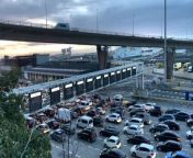 Holidaymakers heading off for the Easter weekend are having to contend with 20-mile traffic jams, two-hour delays at Dover, and rail chaos on Friday afternoon.